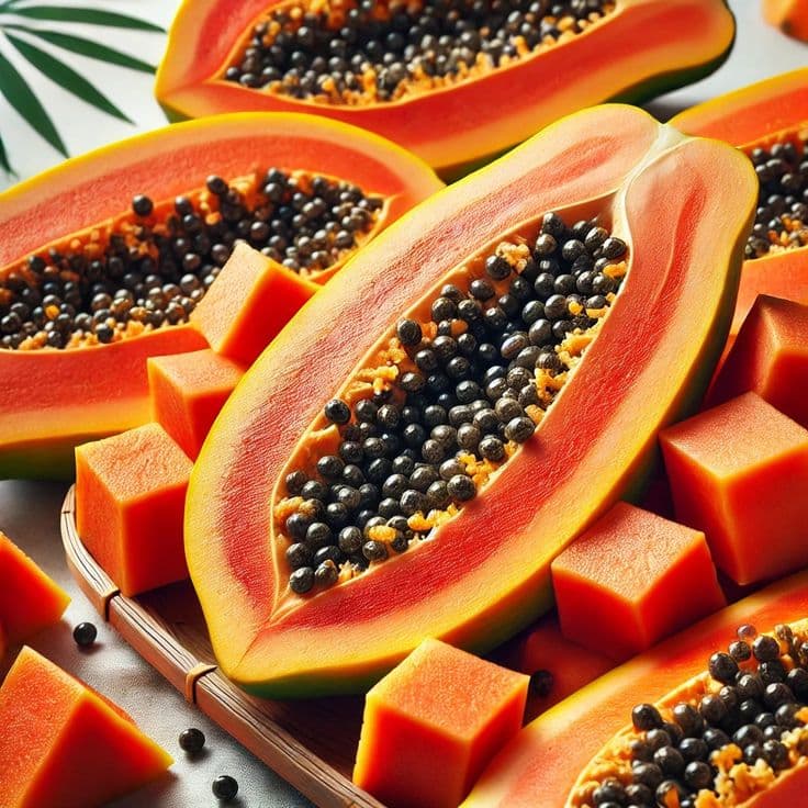 Diced Papaya